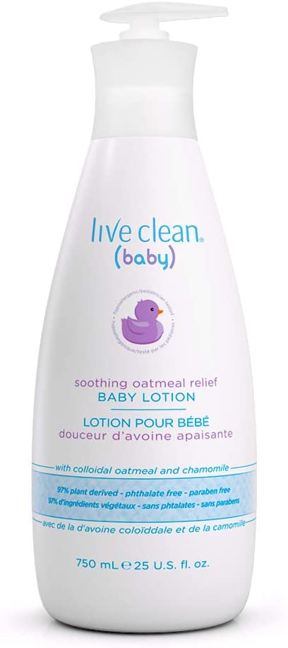 Live Clean Baby Soothing Oatmeal Relief Baby Lotion, 750 mL