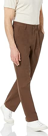 Amazon Essentials Men's Classic-Fit Wrinkle-Resistant Pleated Chino Pant (Available in Big & Tall)