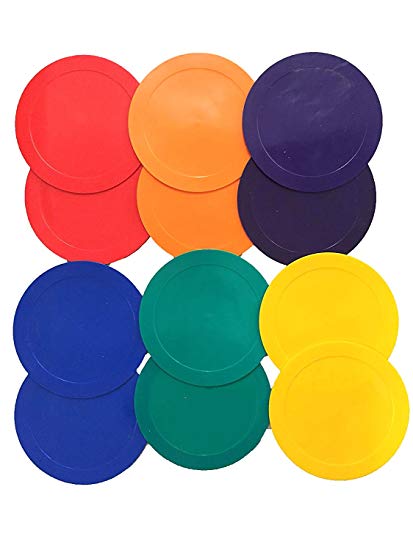 U.S. Coach Supply Rainbow Poly Spot Markers | Sit Poly Spots - 12 Pack