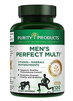 Men's Perfect Multi from Purity Products | Vitamins, Minerals and Phytonutrients | Supports Healthy Testosterone Levels* & Promotes Energy, Vitality and Stamina | 120 Capsules