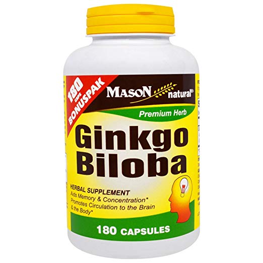 Mason Vitamins Ginkgo Biloba Capsules, 180 Count