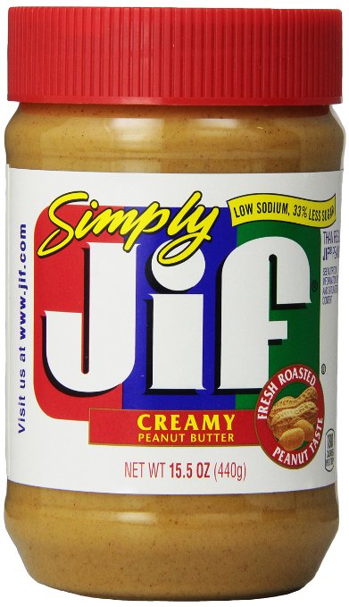 Jif Peanut Butter, Simply Jif, Creamy, 15.5 oz