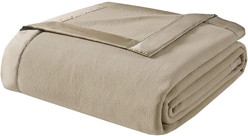 True North by Sleep Philosophy Micro Fleece Luxury Blanket Beige 10890 King Size Premium Soft Cozy Mircofleece For Bed, Coach or Sofa