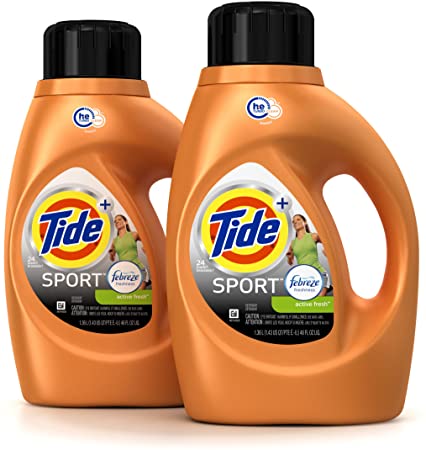 Tide Plus Febreze Freshness Sport High Efficiency Liquid Laundry Detergent - 46 oz - Active Fresh - 2 pk