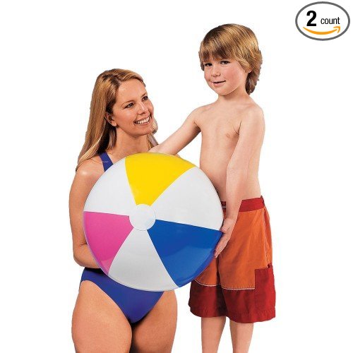 Intex Inflatable Beach Ball Assorted Colors, 24", 59030EP (2-Pack)