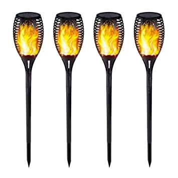 Solar Torch Lights Upgraded Waterproof Flickering Flame Landscape Decoration Lighting Dusk to Dawn Solar Light for Garden Patio Driveway -1/2/4PCS