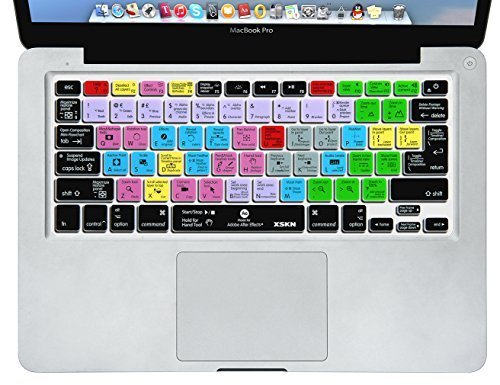 XSKN Adobe After Effects Shortcuts Keyboard Skin Hot Keys AE Keyboard Cover for Macbook Air 13 & Macbook Pro 13 15 17, Retina (US / European ISO Keyboard)