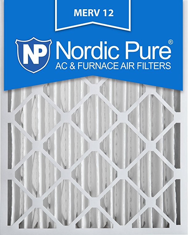 Nordic Pure 16x25x4 AC Furnace Air Filters MERV 12, Box of 2