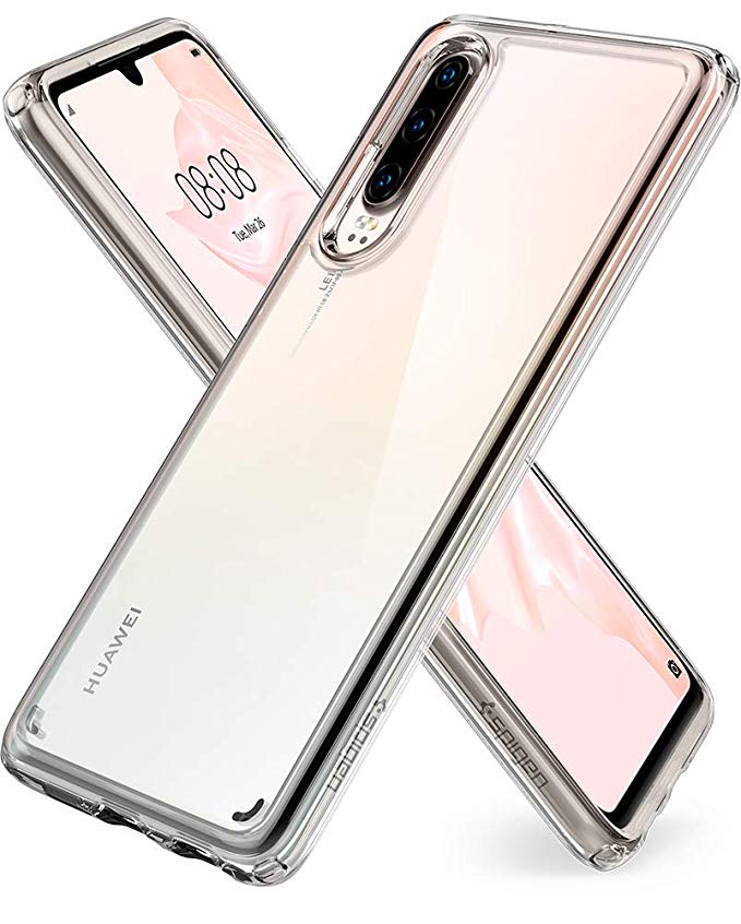 Spigen, Ultra Hybrid, Case Compatible for Huawei P30, Crystal Clear TPU Bumber Hard PC Back Dual Protection Phone Cover for Huawei P30 Case