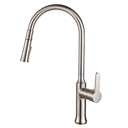 LORDEAR Commercial Touch On Swivel Spout Single Handle Single Hole Brushed Nickel Pull Out Sprayer Kitchen Faucets, Nickel 2 Ways Pull Down Faucet