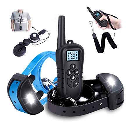 WDFZONE Dog Training Collar with Remote Waterproof Rechargeable Shock Collar with Remote for Small Medium Large Dogs