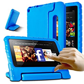AFUNTA Fire 7 2015 Case,Light Weight Shock Proof Convertible Handle Stand EVA Protective Kids Case for Amazon Fire 7 inch Display Tablet (5th Generation - 2015 Release Only)-Blue