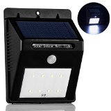 New Version Brighter 8 Led Solar Powered Security Motion Sensor Wireless Waterproof Outdoor Lighting for Patio Deck Pathway DrivewayGarden Sensing Dust and Dawn Auto OnOff Black 1 pack