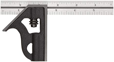 Starrett 10H-6-4R Cast Iron Square Head Student Combination Square, 4R Graduation, 6" Size