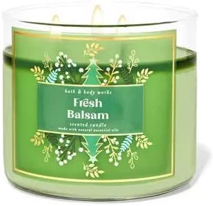 Bath & Body Works, White Barn 3-Wick Candle w/Essential Oils - 14.5 oz - 2021 Christmas Scents! (Fresh Balsam)