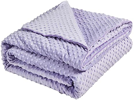 PERSUN Soft Minky Dot Blanket Fluffy Crystal Velvet for Adults & Kids, 60” x 80” Removable Duvet Cover Purple
