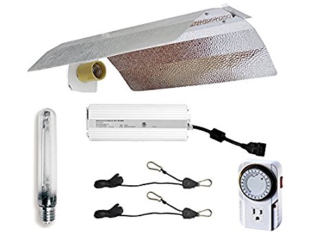 Hydro Crunch 600W Grow Light Digital Dimmable HPS System for Plant - Basic Wing Reflector Set, 600W HPS Bulb x 1