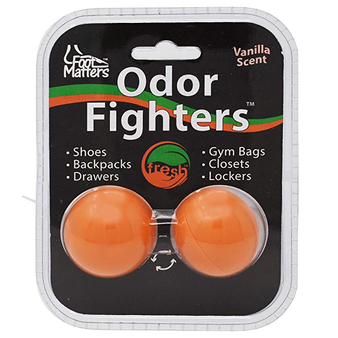 FootMatters Odor Fighters Shoe Deodorizer Balls - Keep Areas Smelling Fresh - Adjustable Vanilla Scent