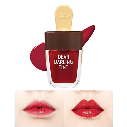 ETUDE HOUSE Dear Darling Water Gel Tint 4.5g (RD308) - Long Lasting Vivid Lip Color Tint, Mineral & Vitamin Extracts Makes Lip Moist and Lively