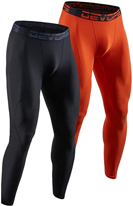 DEVOPS 2 Pack Men's Compression Pants Athletic Leggings with Pocket