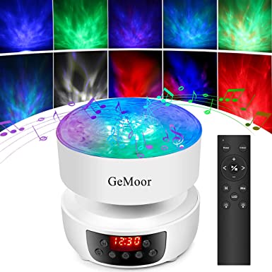GeMoor Night Light for Kids Ocean Wave Projector Night Light Projection Lamp with Remote Control/Timer/Music Player Universe Projection Lamp Kids Adults for Bedroom and Living Room… (Color2) (Color1)