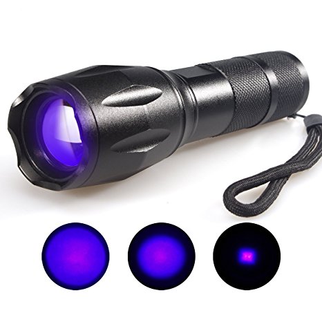 Escolite UV Flashlight Black Light,1 LED 395 nM Ultraviolet Blacklight Detector for Dog Urine, Pet Stains and Bed Bug