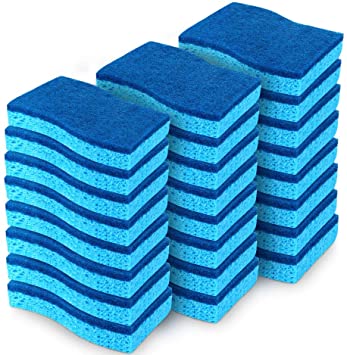 AIDEA-Brite Non-Scratch Scrub Sponge, Cleans Fast Without Scratching, Stands Up to Stuck-on Grime, Cleaning Power for Everyday Jobs, 24 Scrub Sponges