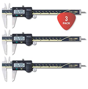 Mitutoyo 500-196-30 Advanced Onsite Sensor (AOS) Absolute Scale Digital Caliper, 0 to 6"/0 to 150mm Measuring Range, 0.0005"/0.01mm Resolution, LCD (3 Pack)