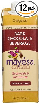 Mayesa Cacao Dark Chocolate Nutritional Dairy Free Beverage, Original - 8 oz pack of 12