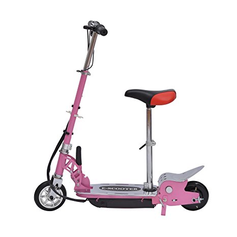 Homcom Deluxe Electric E-Scooter 120W Motor 24V Battery Powered Pink Special Edition