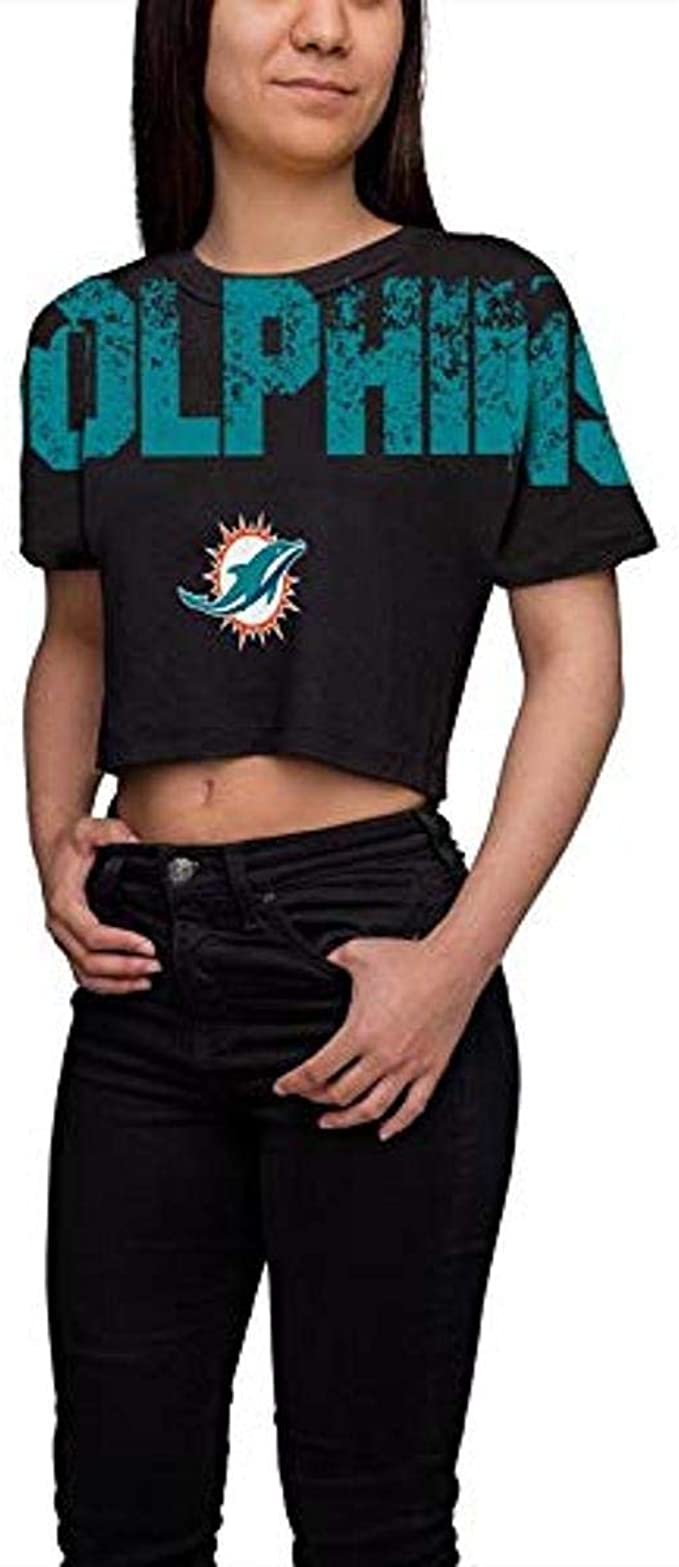 FOCO Women's NFL Team Logo Ladies Fashion Crop Top Shirt