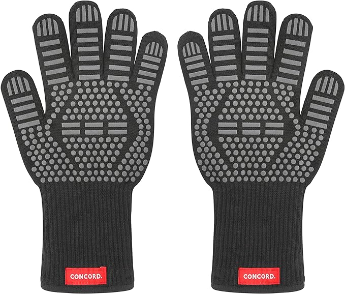 CONCORD Heat Proof Grilling Gloves. Great for Turkey Frying, Grilling, BBQ, Baking, Cooking. Up to 1500 Degrees F.