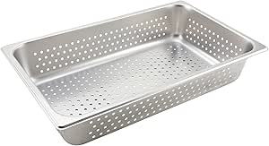 Winco Full Size Pan Perforated, 4-Inch, Medium