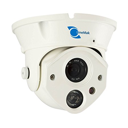 LineMak Vandalproof Dome camera, 1/2.5" HDIS Color CMOS Sensor, 1200TVL, 6mm lens, 1 LED Array, 98ft IR, for office or warehouse security.