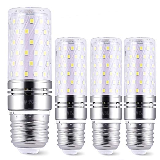 HzSane LED Corn Bulbs, 15W Cold White 6000K LED Bulbs, 120 Watt Incandescent Bulbs Equivalent, E26 Base, 1400 Lumens LED Lights, Cylinder Bulbs, 4 Pack
