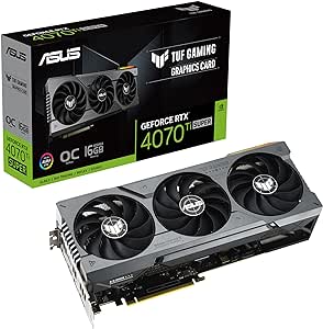 ASUS TUF Gaming GeForce RTX 4070 Ti SUPER 16GB GDDR6X OC Edition Gaming Grafikkarte (NVIDIA GeForce RTX4070Ti DLSS 3, PCIe 4.0, 2X HDMI 2.1a, 3X DisplayPort 1.4a, TUF-RTX4070TIS-O16G-GAMING, schwarz)