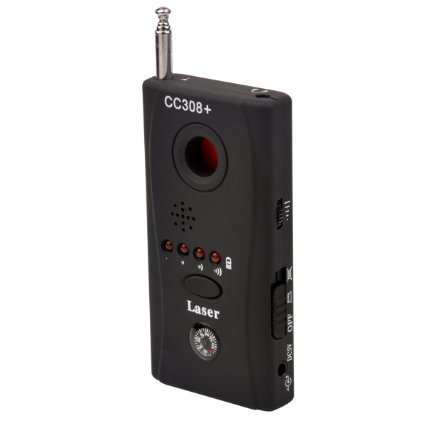 AGPtek® CC308 Anti-Spy Signal Bug RF Detector Hidden Camera Laser Lens GSM Device Finder - Mute Vibration   Beep   LED indicator , Earphone and Charger included