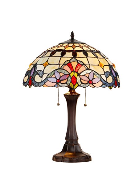 Chloe Lighting CH33313VI16-TL2 "Cooper" Tiffany-Style Victorian 2 Light Table Lamp 16" Shade