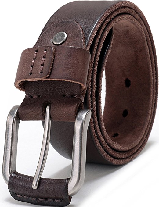 Beltox Fine Men's Full Grain 1 1/2" Italian Leather Belt with Anti-nickel Buckle … …