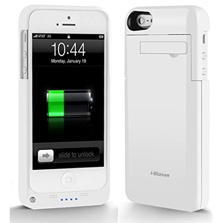 i-Blason PowerSlider Lightning iPhone 5 Rechargeable External Battery Glider Full Protection Case with Apple new 8 Pin Lightning Charging Connectors - AT&T, Sprint, Verizon (White)