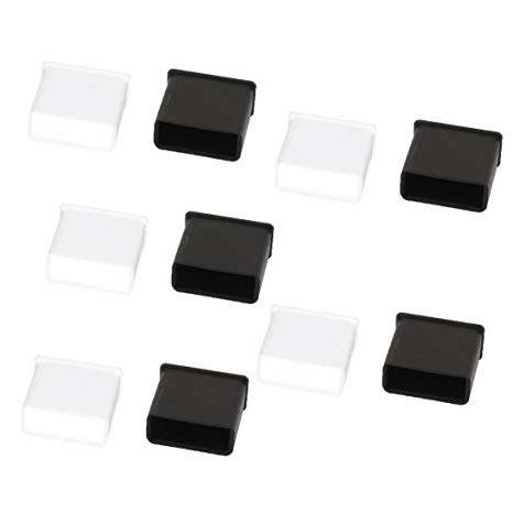 Sourcingmap Plastic USB A Male Anti-Dust Stopper Cap Cover 10Pcs Black Clear