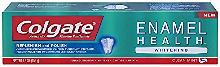 Colgate Enamel Health Whitening Toothpaste, Clean Mint Paste, 5.5 Ounce (Pack of 6)