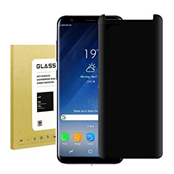 For Galaxy S8 Privacy Glass Screen Protector,Antsplust 9H Privacy Anti-Spy Featuring Anti Glare, Anti-Scratch, [Bubble Free] for Samsung Galaxy S8 Black