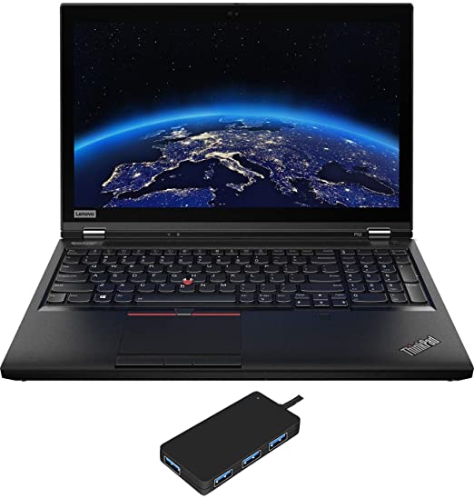 Lenovo ThinkPad P53 i9 Mobile Workstation Laptop (Intel i9-9880H 8-Core, 32GB RAM, 1TB PCIe SSD, Quadro RTX 4000, 15.6" Full HD (1920x1080), Fingerprint, WiFi, Win 10 Pro) with USB3.0 Hub