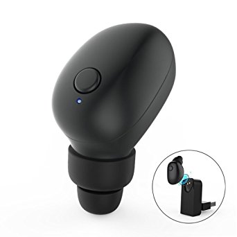 Car Bluetooth Headset Stoon Invisible V4.1 In Ear Earbuds Magnetic USB Chargers Mini Lightweight Wireless Earphones with 6 Hour Playtime Hands-Free Calling Headphones with Mic (One Pcs) (Black)