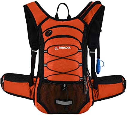 Miracol Hydration Backpack with 2L Water Bladder, Thermal Insulation Pack and Bladder Keeps Liquid Cool up to 4 Hours, Multiple Storage Compartment, Best Outdoor Gear for Skiing, Hiking and Cycling …