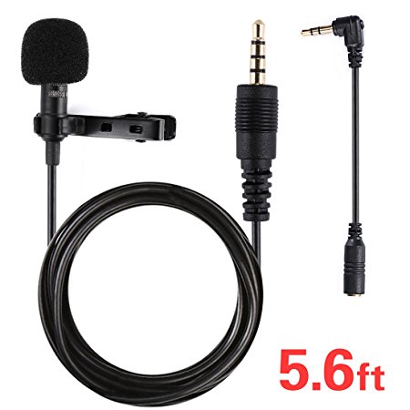 Clip on Microphone, Seacue 3.5mm Lavalier Lapel Omnidirectional Condenser Microphone for iPhone & Android Smartphones or any other mobile device