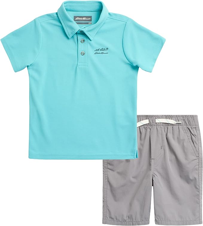 Eddie Bauer Toddler Boys' Shorts Set - Polo Shirt and Shorts Matching Outfit - Clothing Set for Toddler Boys (2T-4T)