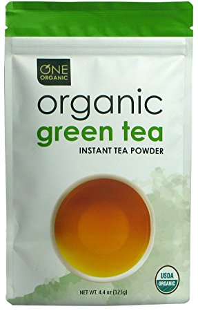 ONE ORGANIC Instant Tea Powder (Green) – 4.4 oz. – 125 Servings – USDA Certified Organic – 100% Pure Tea - Instant Hot or Iced Tea – Unsweetened – No Fillers or Preservatives (Winter Special Sale)