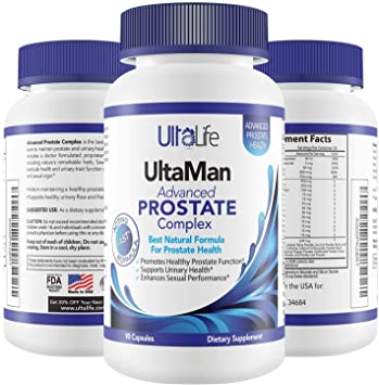 UltaLife Advanced Saw Palmetto Prostate Supplement For Men w/ Beta Sitosterol   #1 Rated Best Health Formula to Reduce Urge For Frequent Urination, DHT Blocker, Improve Sleep, Performance- 90 Capsules